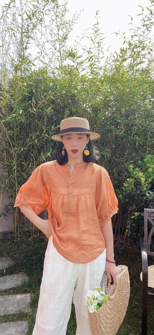 纯苎连衣裙小衫裤子裙子衬衣 时尚风 风淑女风休闲风，女装连衣裙，川哲