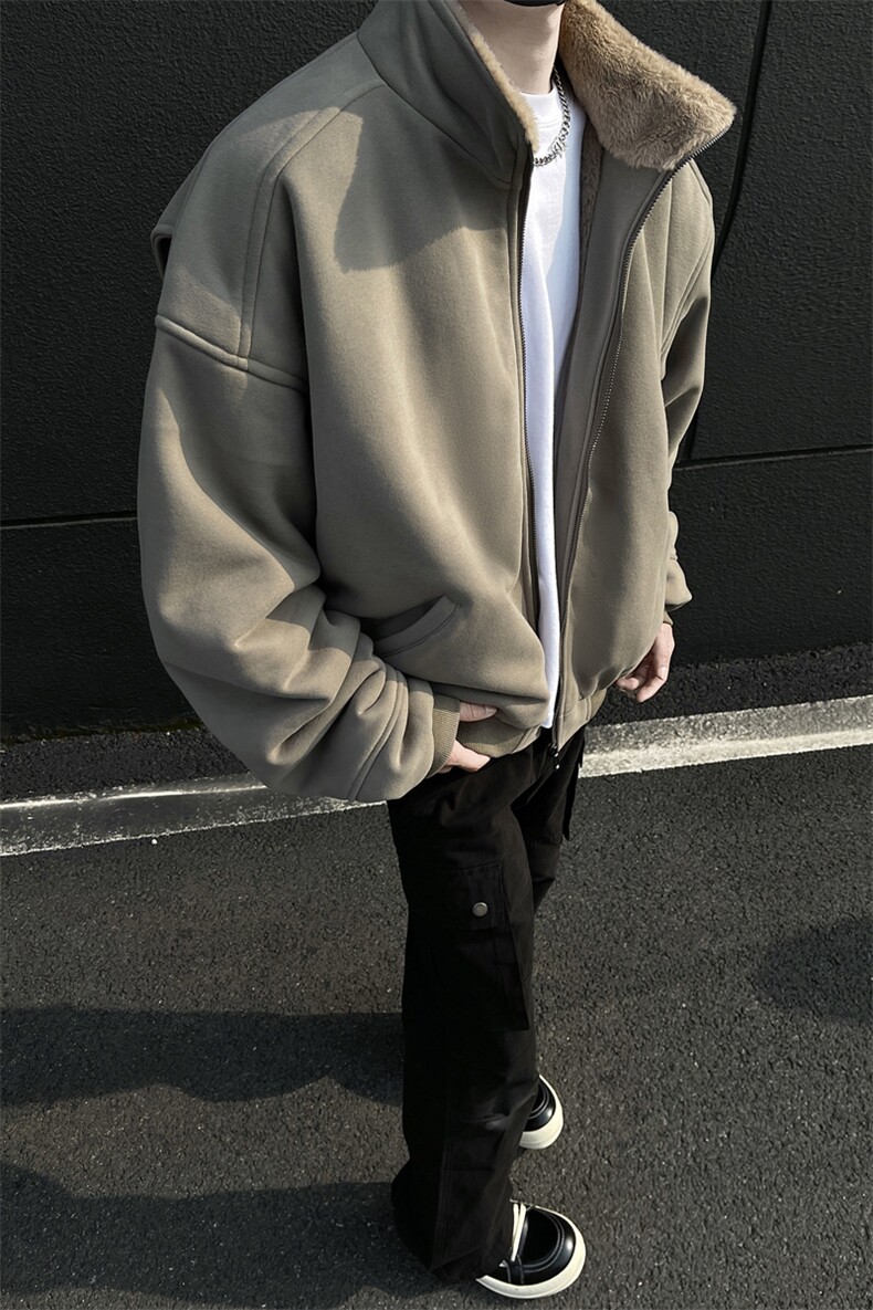 黑墙风7百搭复古剪裁解构设计加绒加厚重磅夹克外套TBMY03-P120,男装夹克,星座1315