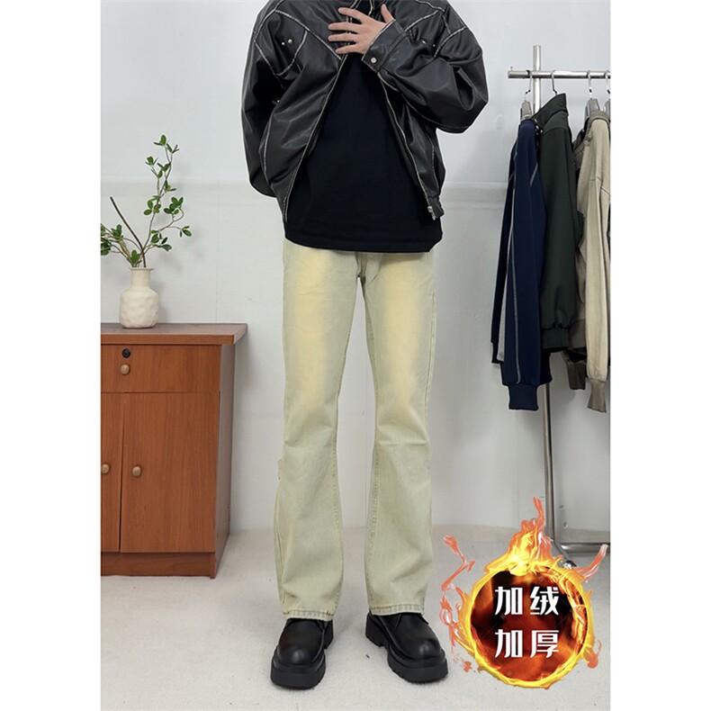 美式ins高街vibe水洗加绒牛仔裤货号加绒K2316P70常规P55图片