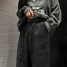 加绒重磅卫裤冬季男雪尼尔灯芯绒裤垂感阔腿裤993Ap65，男装休闲裤，电商D315A
