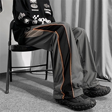 K311-P43宽松拼接拖地运动长裤，男装休闲裤，星座1501-1