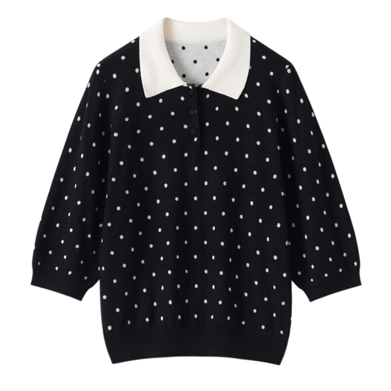 2025年春季时尚潮流波点套装，女装套装/套裙，忠诺羊绒