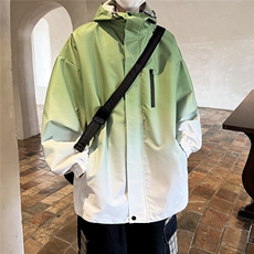 港风山系防水冲锋衣渐变色夹克男：聚酯纤维JK77088P85控128，男装夹克，星座227-7