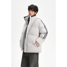 ！冬季条纹五防立领加绒加厚棉衣情侣撞色棉服外套MY7777-P68，男装棉衣，星座610B-1