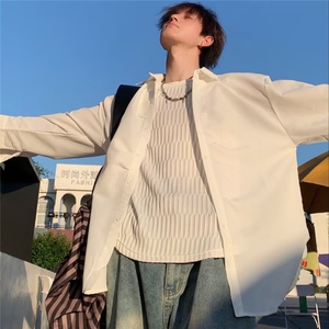 衬衫标准潮潮流原宿慵懒夏季五分袖简约日常青春流行气质图片