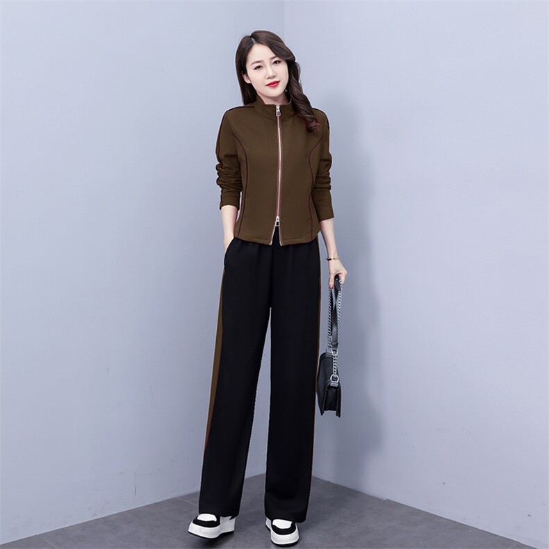 休闲运动服套装女2025春秋新款韩版时尚洋气开衫显瘦卫衣两件套潮,女装套装/套裙,凝聚力