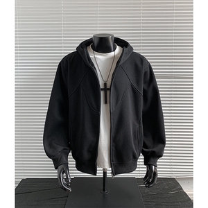 重磅全棉无帽绳450克拉链连帽卫衣硬挺套头外套男 RH5325-P58图片