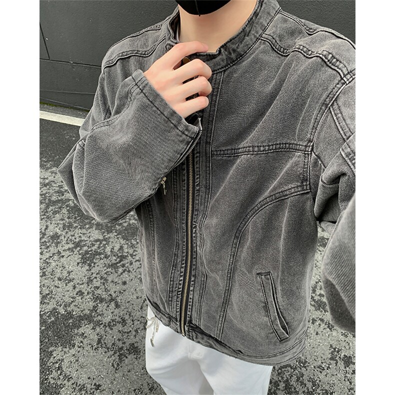 哈灵顿工装夹克复古拉链美式宽松立领短款上衣外套3629-P98控158,男装夹克,电商B295