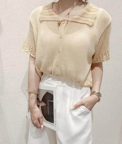 亚麻短袖开衫，女装，千变织造