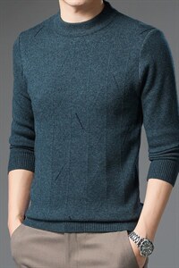 B-N21608冬季新款男士圆领毛衣仿羊绒针织加绒打底衫男装保暖P75,男装针织衫/毛衣,电商B360