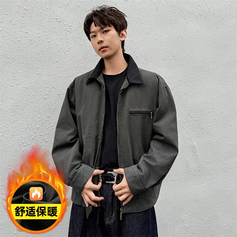 重磅美式水洗做旧工装秋冬新款夹克棉衣外套436-996-P125178,男装夹克,电商A436