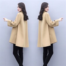 芷墨冬装新款时尚毛呢外套时尚斗篷外套女双排扣毛呢外套，商品下架区，芷墨服饰
