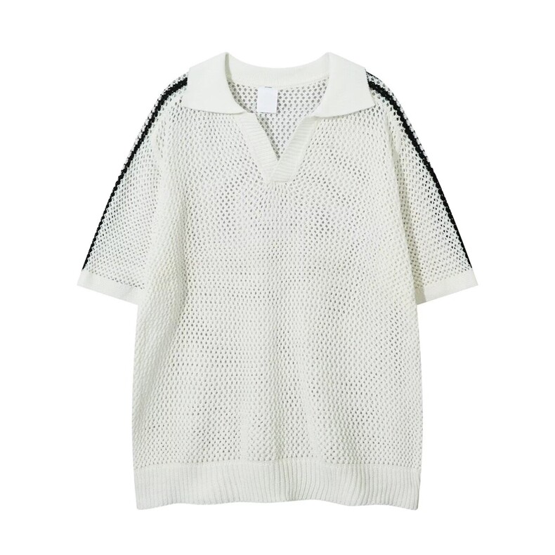 网图现货夏季美式翻领镂空针织POLO衫6608/P42,男装Polo衫,星座205-3
