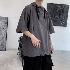 韩版潮流短袖t恤ins夏季连帽港风原宿风五分学生上衣服T107-P30，男装T恤，星座512-2