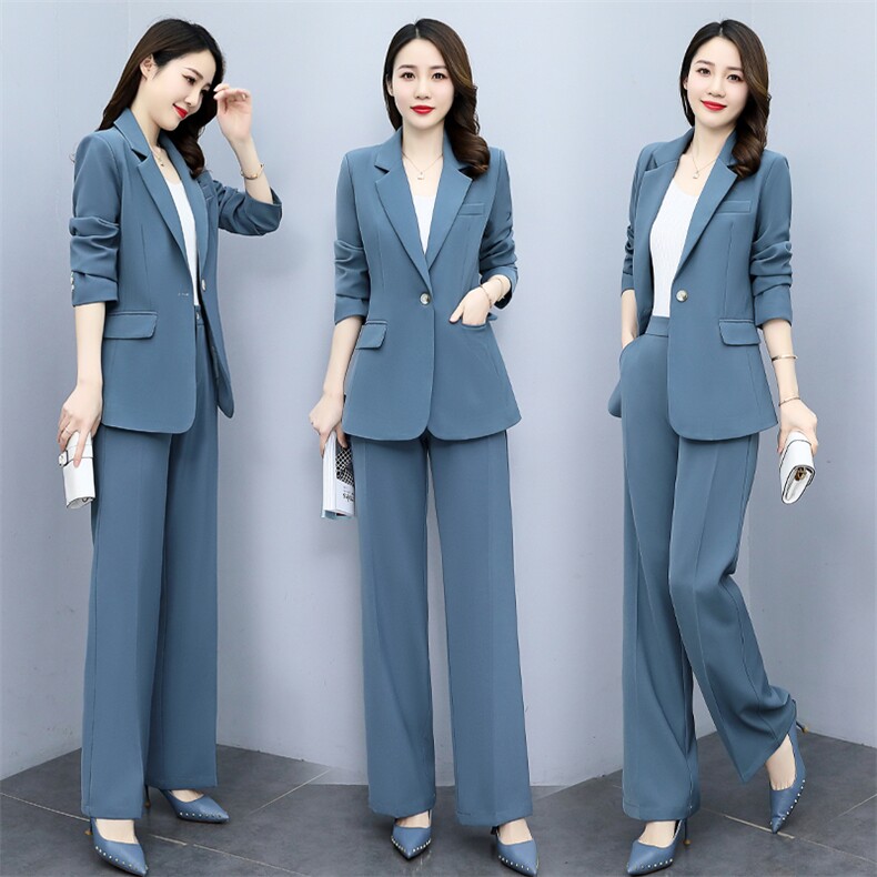 职业西装套装女2024春秋新款休闲时尚气质女神范干练工作服两件套图片