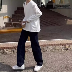 T53-P29秋季韩版帅气极简风小V领纯色长袖T恤，男装T恤，电商B323A
