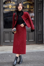 现货！！小香风套装2025秋冬新款高级感洋气法式冬裙两件套职业装，女装套装/套裙，众宇琦