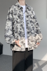 衬衫男秋季新款港风宽松大码灯芯绒扎染长袖衬衫CS8108-P42，男装衬衫，星座214-3