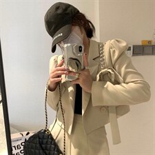 现货早秋款蝴蝶结钻扣小西装，女装西装，XTZ style