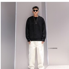 常规圆领潮套头设计感毛衣男痞帅加厚打底针织衫冬季青少年休闲，男装T恤，星座506A