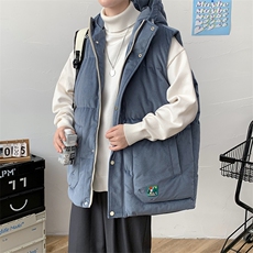 冬款加棉宽松连帽棉服港风马甲背心棉衣外套男士8130-P95控价118，男装背心/马甲，电商A441-1
