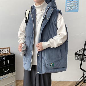 冬款加棉宽松连帽棉服港风马甲背心棉衣外套男士 8130-P95控价118图片