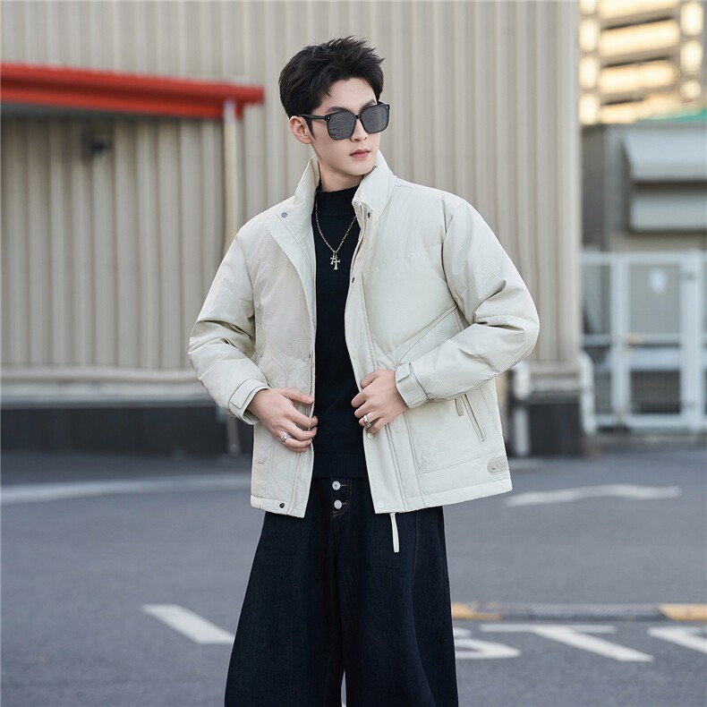 标50绒男士立领短款皮羽绒服保暖外套5856-P235(控券后318),男装羽绒服,电商B328