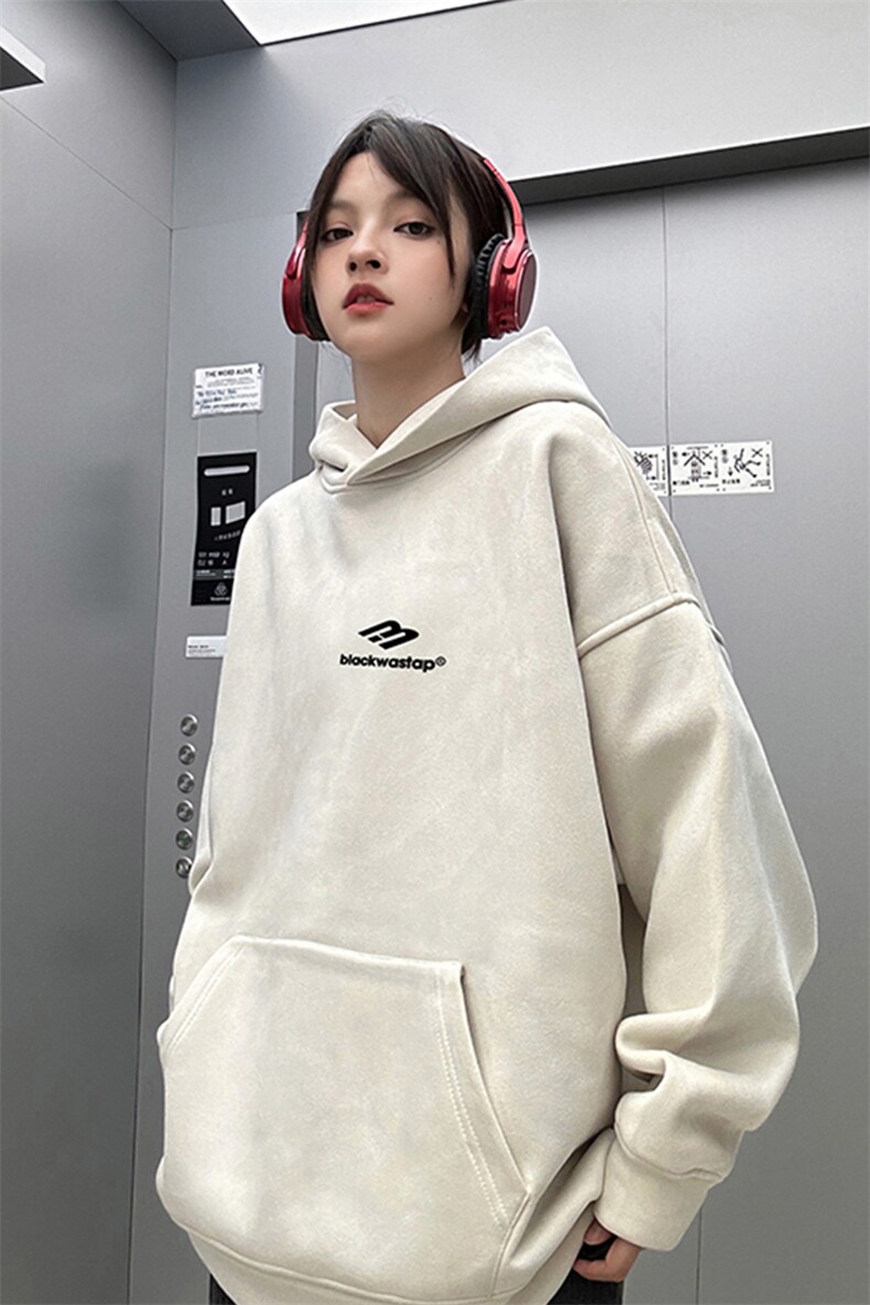 麂皮绒连帽卫衣直播品质重磅400克小三标印花JL7152-P45控78,男装卫衣,星座508（原C305）
