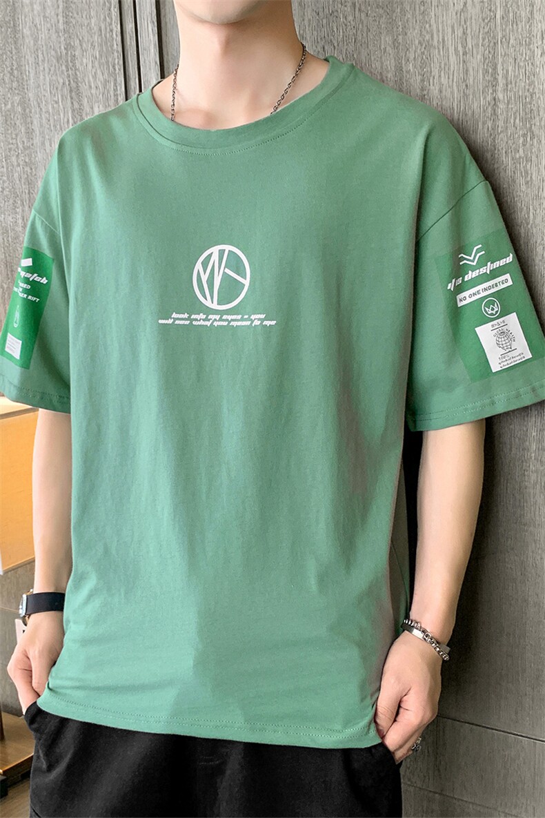 短袖t恤店主风男士圆领潮流体桖夏季印花衣服TC3025-P25,男装T恤,星座717