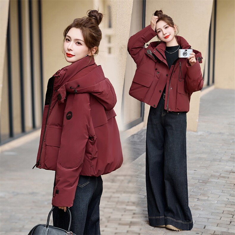 时尚保暖女士短款羽绒服修身显瘦90白鸭绒外套,女装羽绒服,艾尚靓装