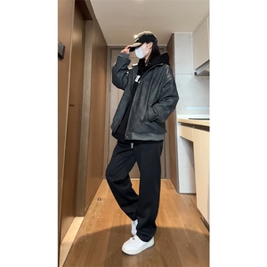 （量大差价足）春秋款复古PU皮夹克磨砂质感外套DY2313-P95图片