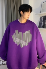 港风秋季新款潮流爱心印花宽松休闲圆领卫衣JK23320-特批24控39，男装卫衣，星座605(原A050)