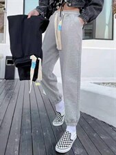 新款时尚百搭显瘦运动风休闲裤，女装休闲裤，L·H·X