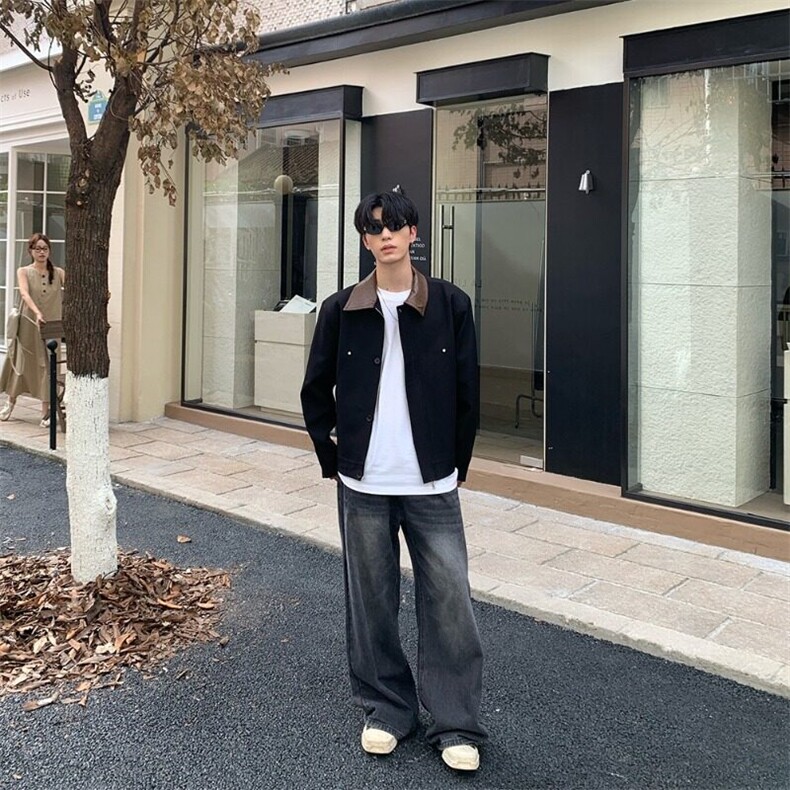 网络图现货美式复古高级设计感皮领cleanfit夹克外套J688-P75,男装夹克,星座715-7