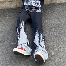牛仔裤男夏季潮大码休闲裤子高街设计感A16P55，男装牛仔裤，星座1116-2