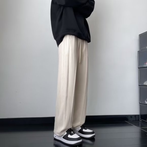 休闲裤子男款秋季2023新款设计感直筒垂感春秋款男士长裤KK6,男装休闲裤,星座1116A-1（原606A）