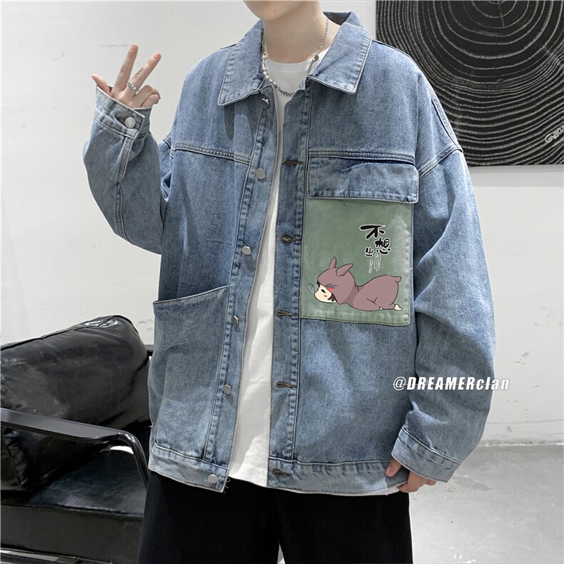 jk673-p75-限价98现货破洞港风大码肥仔牛仔外套ins宽松夹克,男装工装外套,星座116