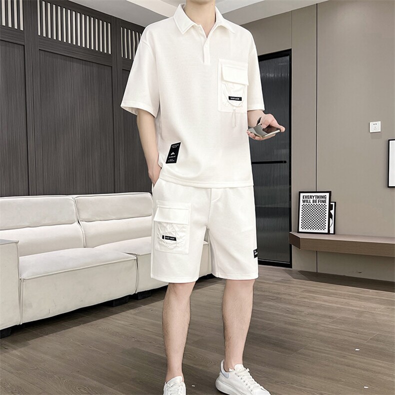 DT285-P55港风冰丝薄款套装男新款夏季宽松短袖衬衫两件套,男装休闲套装,星座507A（原星座306B-2）