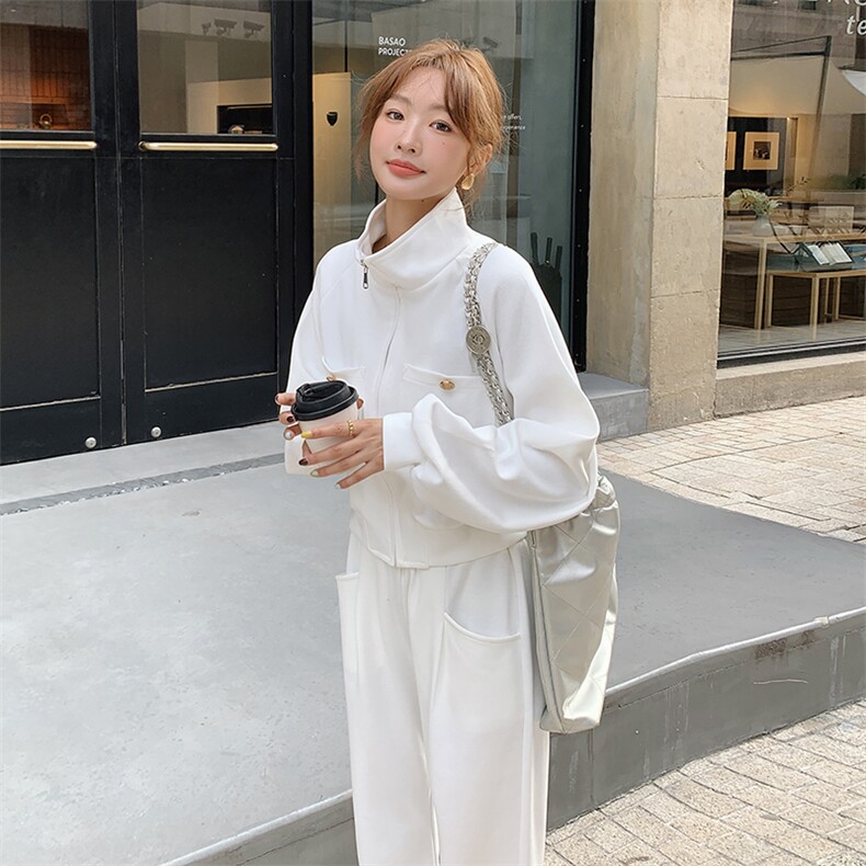 白色休闲运动套装两件套女春秋2024新款高级感甜辣两件套酷盐系,女装套装/套裙,曼娅璐