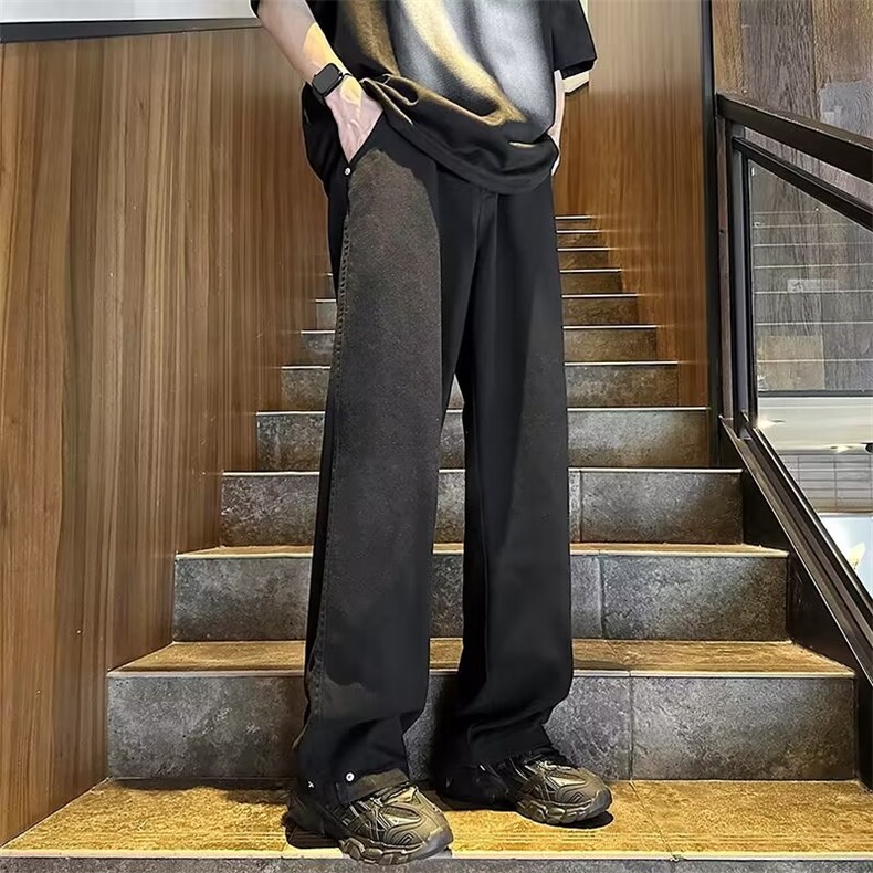 vibe美式街头裤子男ins潮百搭水洗牛仔裤直筒情侣阔腿裤N6036-P38,男装牛仔裤,星座1008-1