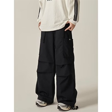 网络图现货美式男女情侣宽松工装裤直筒休闲薄款褶皱裤JG07-P48，男装工装外套，星座715-7