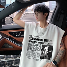 ！2025夏季新款男士麂皮绒背心情侣无袖T恤TLBX03特P18控38，男装T恤，电商B220