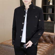 XF508-P80男士印花小西装男韩版修身立领中山装休闲西服薄款，男装西服，星座507A（原星座306B-2）