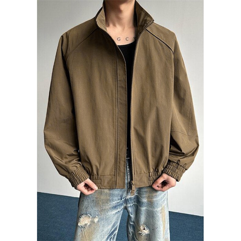 高品质春装新款老钱风美式高街解构立领棒球服飞行夹克休闲外套潮,男装夹克,电商A443