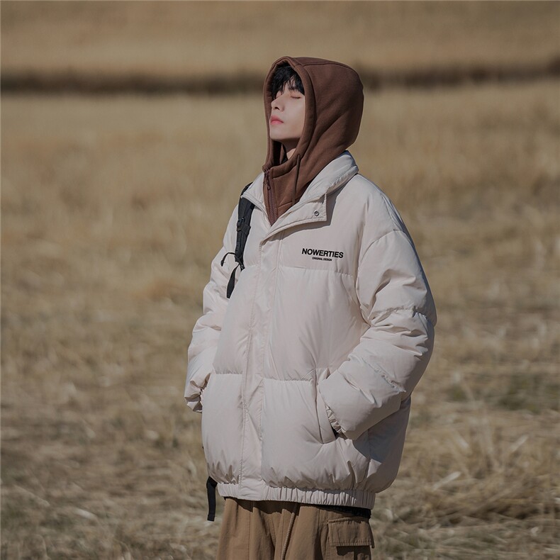 新疆山系字母印花宽松假两件连帽棉服A247-MY475特批115控168,男装棉衣,电商A247