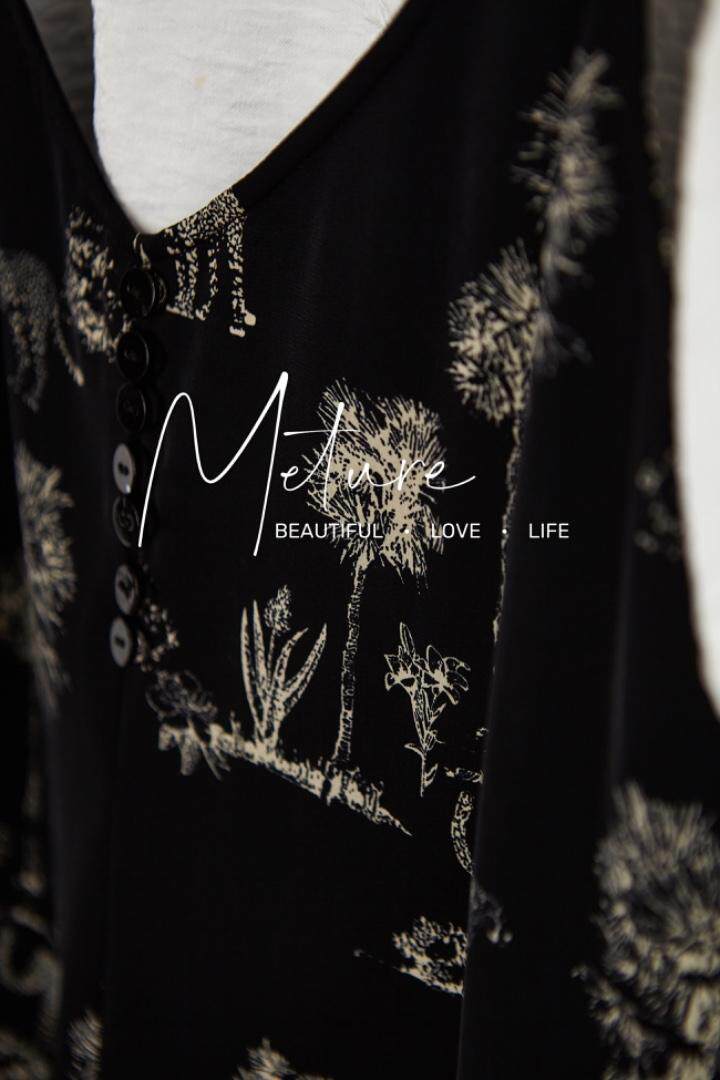 选货，夏季新款-设计师系列趣味印花假两件套连衣裙，女装连衣裙，觅处