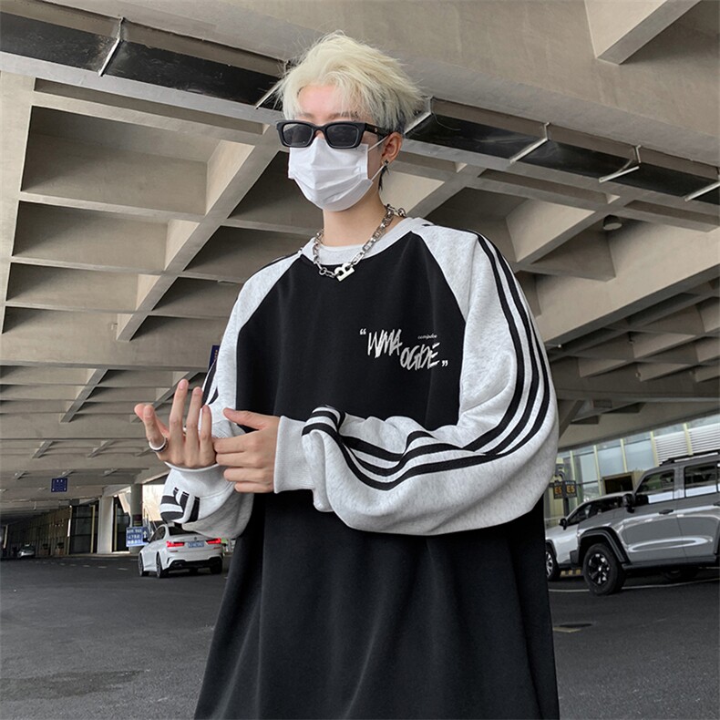 抖音得物供货提供视频秋冬重磅美式宽松织带圆领卫衣0754,男装卫衣,电商A486