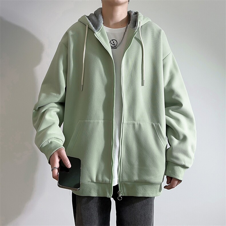 新款男百搭设计感连帽加厚港风白墙针织外套WT3416-P75控108,男装夹克,星座717