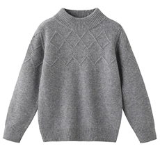 2025年秋季新款加厚菱形半高领针织儿童上衣时尚休闲通勤百搭，童装儿童羊毛衫，暖钟情羊绒