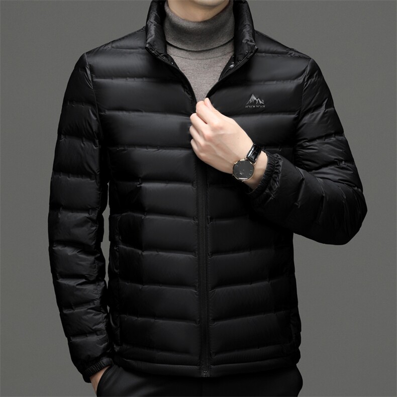 现货立领90绒轻薄羽绒服夹克男士轻薄羽绒服外套中年休闲男装羽绒,男装夹克,钱塘723